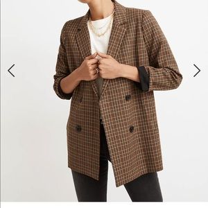 Madewell Caldwell Double Breasted Blazer in Madewell Plaid
